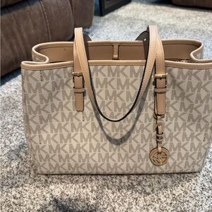 Michael Kors Beige and Tan Tote Bag